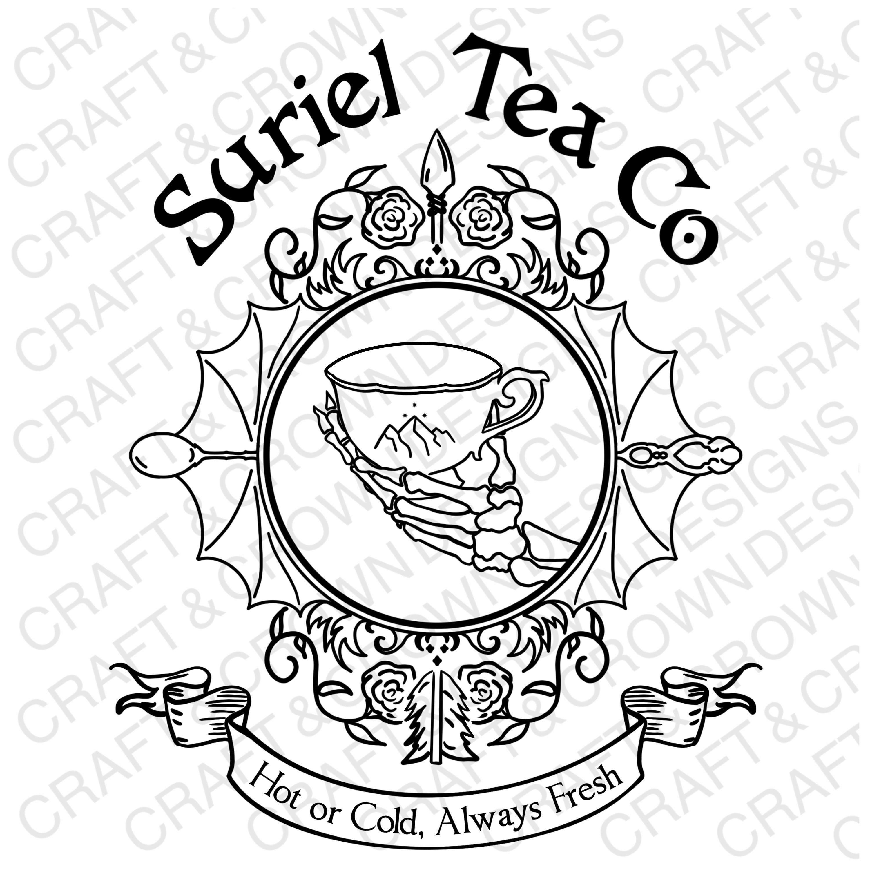 ACOTAR suriel tea co sticker - - officially licensed by Sarah J. Maas –  Romantasy Designs