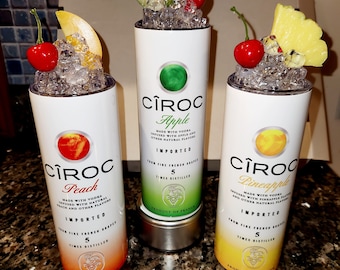 20oz Tumbler Fruit topper/Tumbler with 3D topper Ciroc tumblers Hot or cold drink tumbler Gift tumbler Party tumbler, Customize, add name