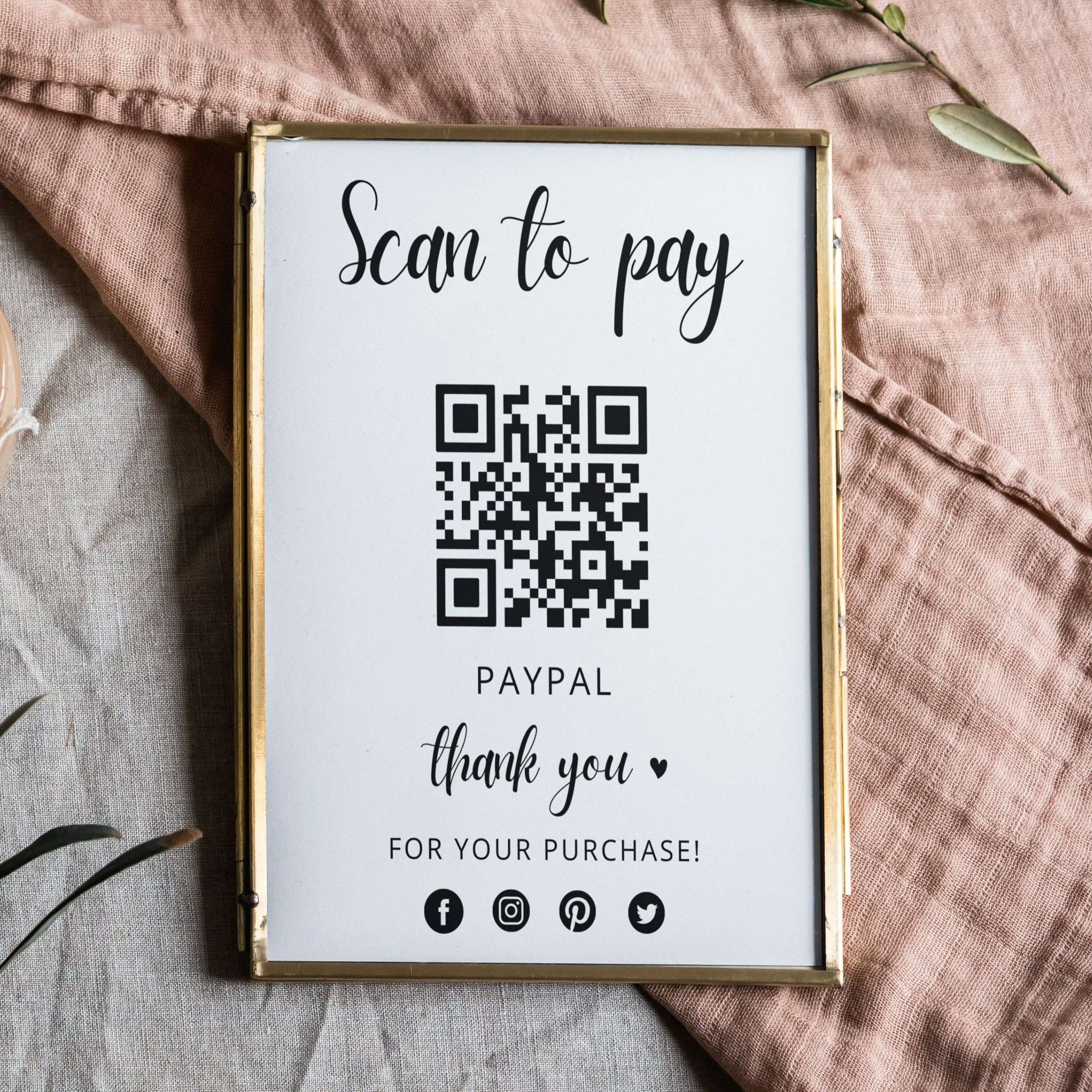 Printable Scan to Pay QR Code Template QR Code Payment Sign - Etsy