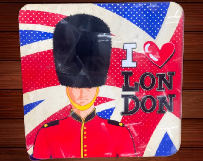 London Souvenir Coaster - Exclusive - I Love London Union Jack Design