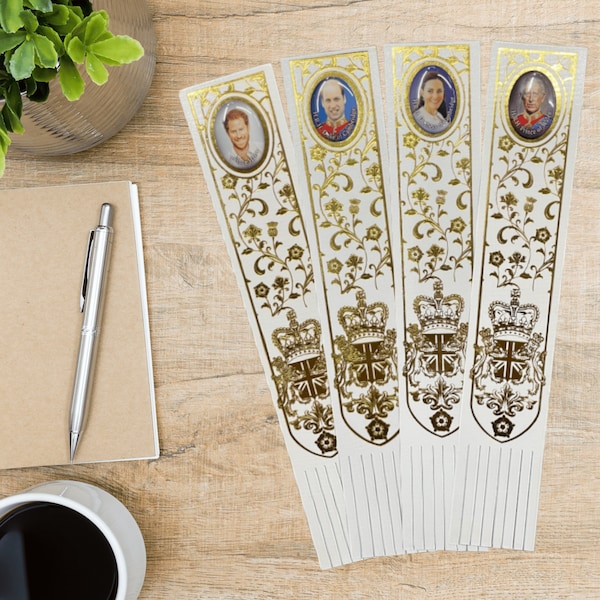 Royal Family Leather Bookmark - King Charles, Prince Harry, Prince William and Catherine - LIMITED EDITION