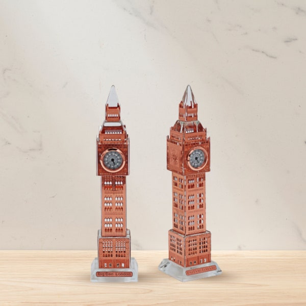 Or Rose Cristal Londres Big Ben Modèle 19cm - Londres Cadeau Souvenir