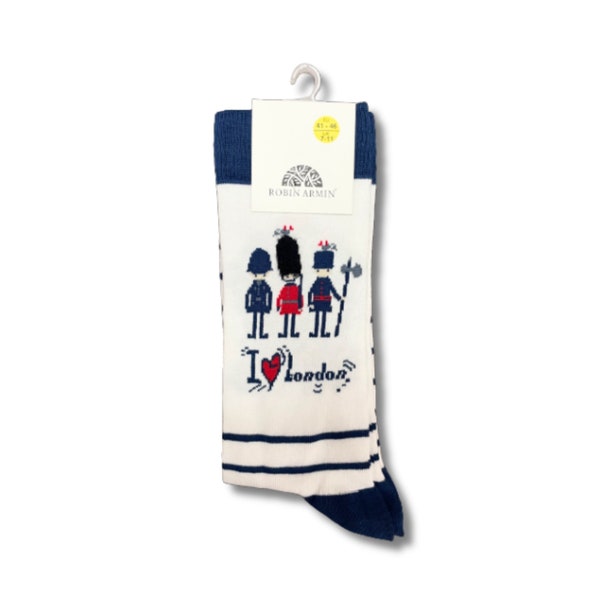 I LOVE LONDON Socks - London Souvenir Socks - Unisex - Navy/White