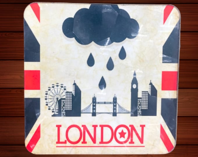 London Souvenir Coaster - Exclusive - London Skyline Union Jack Design