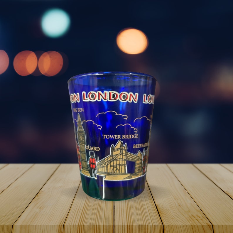 London Shot Glass Midnight Blue Edition London Souvenir Etsy