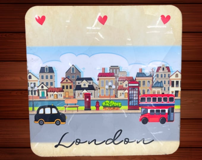 London Souvenir Coaster - Exclusive - London City Portrait Design