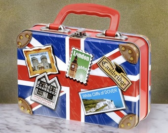 Union Jack Suitcase Icons - 150g English Toffee - British Souvenir Gift