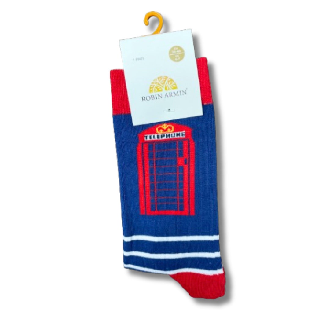 London Red Telephone Box Socks London Souvenir Socks Unisex Etsy