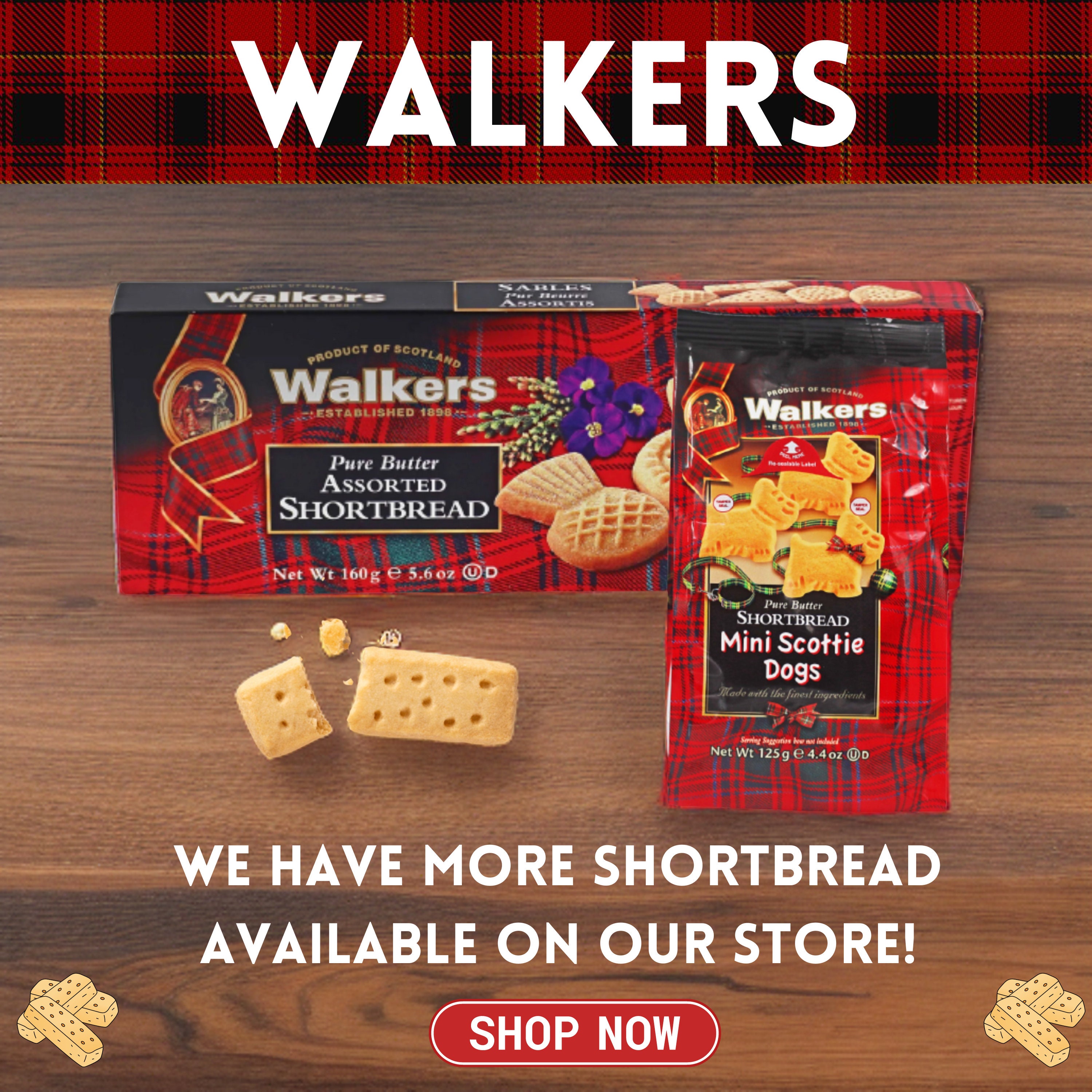 Walkers Highland Cow Carton Shortbread 125g Scottish Shortbread TASTY