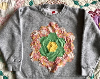 Handmade Vintage Quilt Piece Kid's Sweatshirt