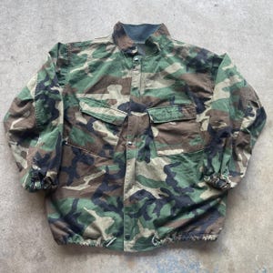 Vintage 80er Jahre Woodland Tarnmuster US Militär Chemiejacke