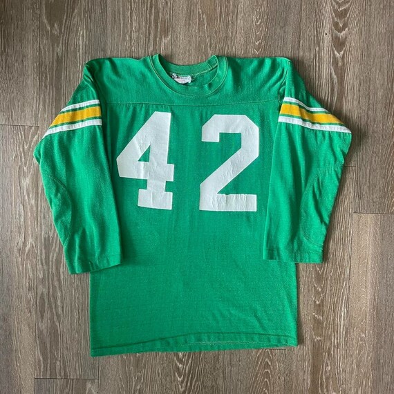 Vintage 60s Green/Yellow High School Football Jer… - image 3