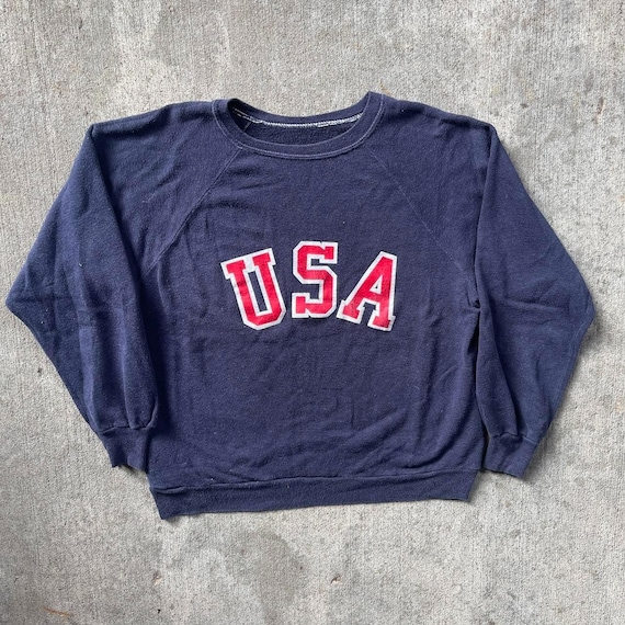 Vintage 70s USA Navy Red Sweatshirt