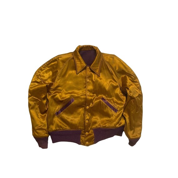1940s 1950s Satin Reversible Varsity Letterman Jacket… - Gem