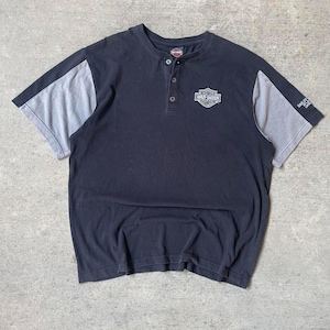 Y2K 2000s Black Grey Harley Davidson Baggy Tee