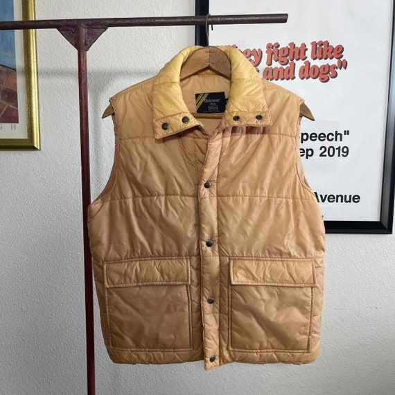 Vintage 70s 80s Sears Faded Orange Ski-Puffer Vest - image 1