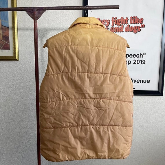 Vintage 70s 80s Sears Faded Orange Ski-Puffer Vest - image 3