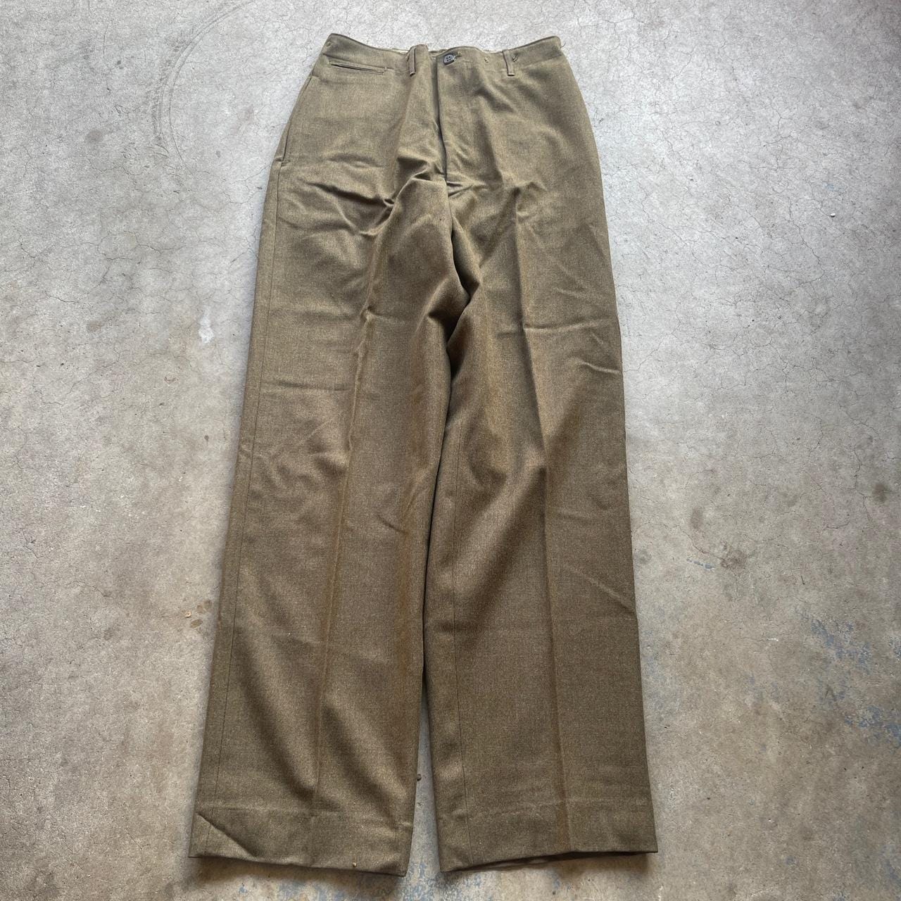 パンツ 40s 50s vintage wool slacks sampling Mens Vintage Wool Pants Zip Waldes Blue Trousers 40s 30s 50s