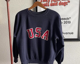 Vintage 70s USA Navy/Red Sweatshirt