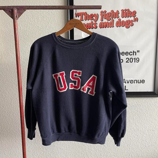 Vintage 70s USA Navy/Red Sweatshirt