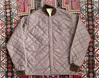 Vintage 1980s Brown Quilted Hunting Puffer Jacket