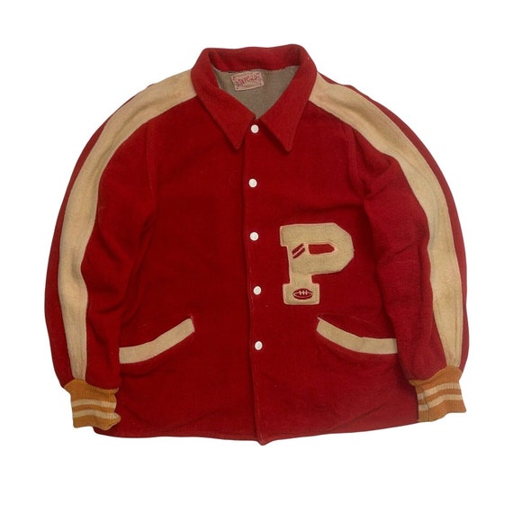 Vintage Medium or Small Varsity Jacket Wool With Chainstitch 