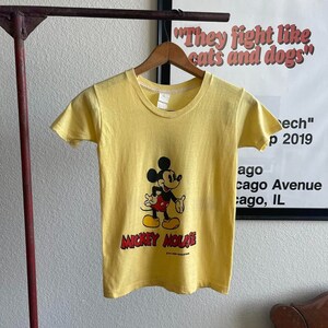 Vintage 1970s Double Sided Mickey Mouse Yellow Disney Tee