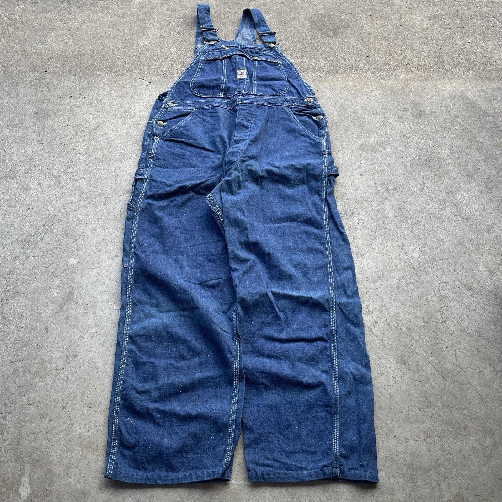 Vintage 50s Sanforized Tuf-nut Dark Wash Denim Overalls - Etsy