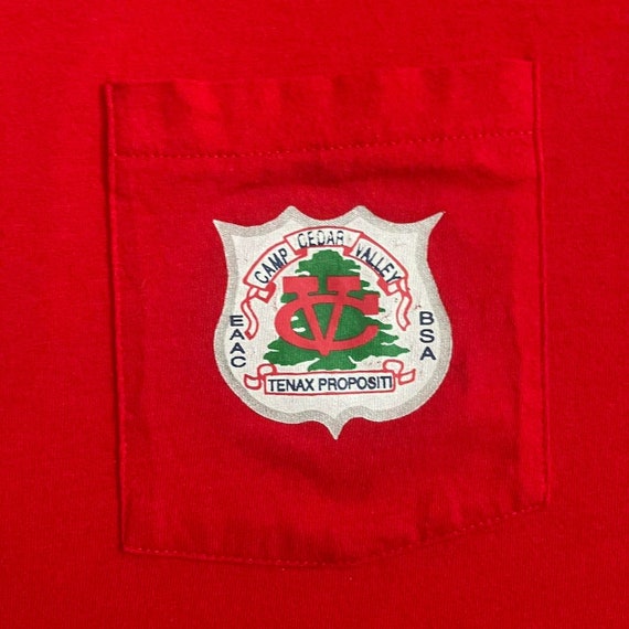 Vintage 1990s BSA Selvage Pocket Red Tee - image 3