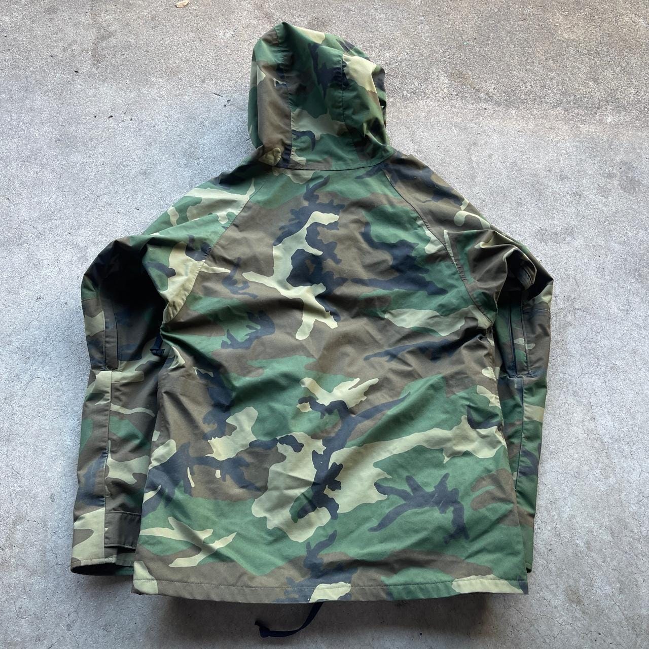 Vintage US Military Woodland Camouflage ECWCS Parka Jacket Small 
