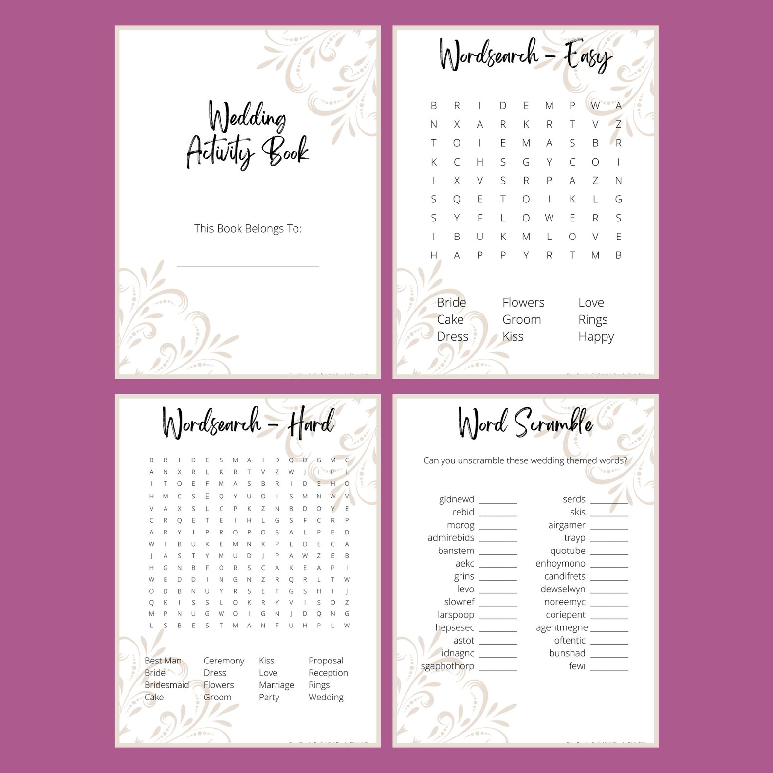 Printable Wedding Activity Book Canva Template - Etsy