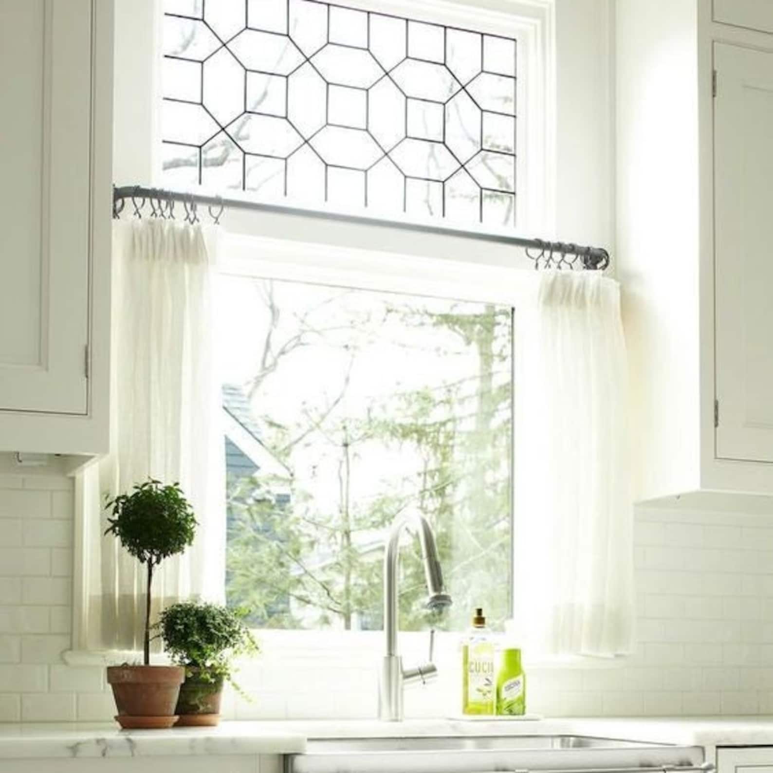 Cafe Curtain Rods With Outside Mount / 1/2 Wrought Iron Etsy