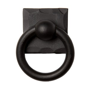 Ring Pull with Square Back Plate (Wrought Iron)