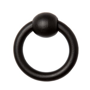 May include: Black metal ring pull with a round knob.