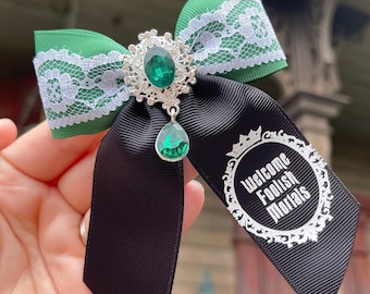 Haunted Mansion, Phantom Manor hair bow, DLP, WDW, Disney, Cosplay, Disney Bound, Hair Bow, hair clip, Disney rides