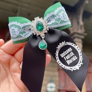 Mansión Embrujada, lazo para el cabello de Phantom Manor, DLP, WDW, Disney, Cosplay, Disney Bound, lazo para el cabello, pinza para el cabello, atracciones de Disney