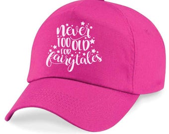 Honkbalpet nooit te oud voor sprookjes, disneyhoed, aangepaste Disney-hoed, aangepaste naamhoed, disney vakantie, gepersonaliseerde hoed, aangepaste hoed,