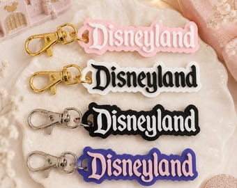 Disneyland-inspirerad 3D-tryckt nyckelring, Disney-nyckelring, väskberlock, Disney-parker, Disneyland Kalifornien, Kaliforniens äventyr, Disney-present,