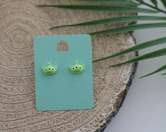 Toy Story Alien-oorbellen, 925 verzilverd, Toy Story-oorbellen, cadeau voor disneyfan, handgemaakte disney-oorbellen, Disney Pixar-oorbellen