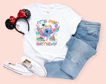 Camiseta de cumpleaños de Stitch, camiseta de cumpleaños de Disney, camiseta de Disney, camiseta de cumpleaños, Stitch, Lilo & Stitch, regalo de cumpleaños, regalo de Disney,