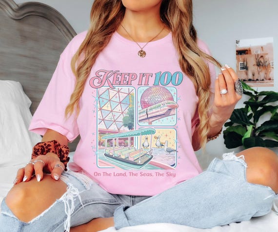 Keep it 100 Disney tshirt, monorail tee, living with the land tshirt, cute epcot tshirt, disney world matching tshirt, Disney rides tshirt