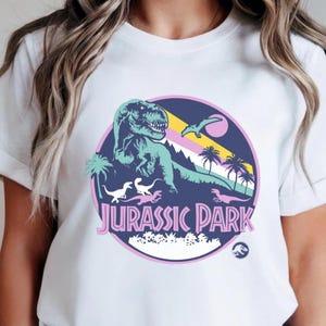 Pastel Jurassic Park tshirt, Universal studios tshirt, epic universe tshirt, cute matching tshirt for family, islands of adventure, dinosaur