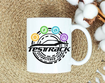 Test Track Epcot Mug, gift for disneyland lovers, coffee mug, disney world mug, Epcot gifts, coffee cup, disneyworld rides, disneyland gifts