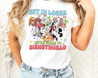 ¡Sube, perdedor, nos vamos a Disneyworld! Camiseta de Mickey Mouse, camiseta de los parques Disney, camiseta de Disneyland, camisetas a juego para un viaje familiar.