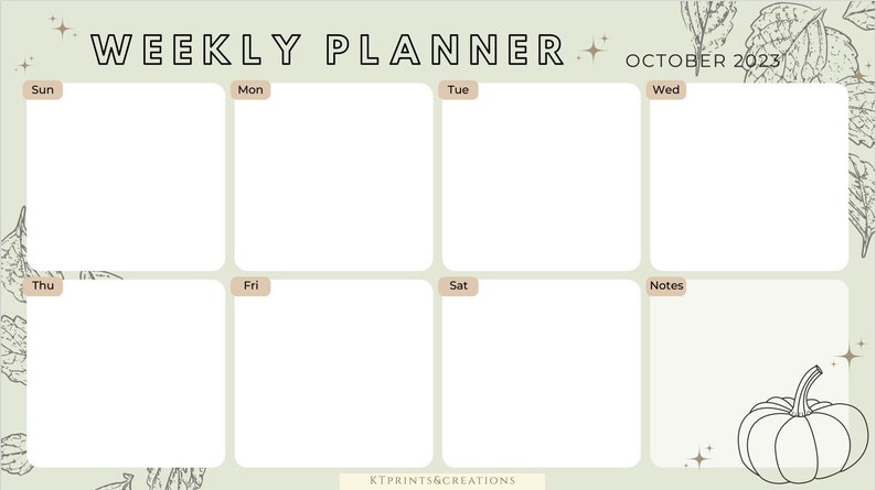 October Weekly Calendar 2023 Etsy October Weekly Calendar 2023 Etsy
