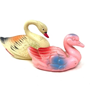 2 Celluloid Swans Vintage / Antique Celluloid Swan Figure / Vintage Celluloid Swans / Antique Celluloid Duck