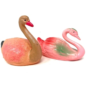 2 Celluloid Swans Vintage / Antique Celluloid Swan Figure / Vintage Celluloid Swans / Antique Celluloid Duck
