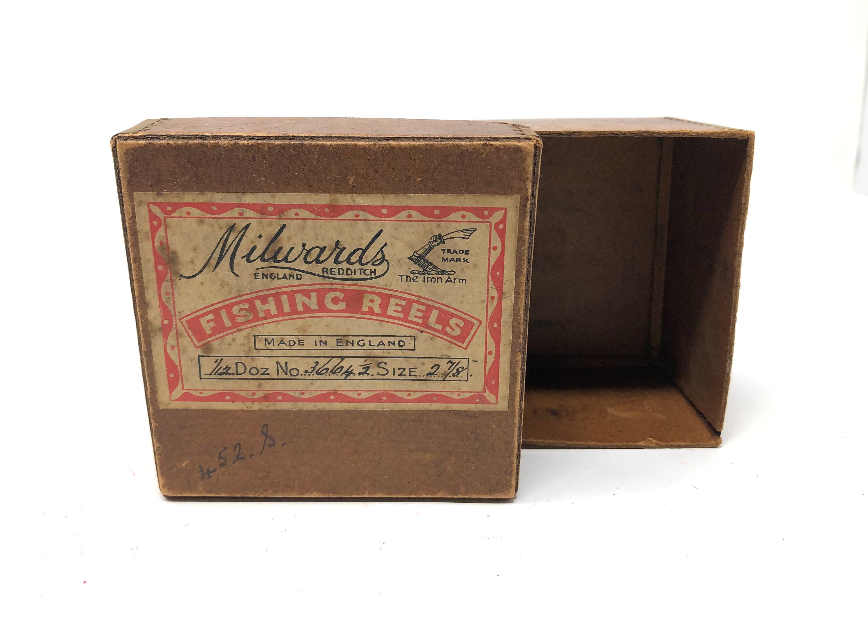 Vintage Milwards Fishing Reel Box Only / Antique Fishing Reel Box Milwards