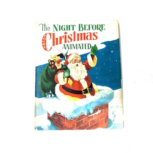 1949 The Night Before Christmas Book Animated Saalfield Publishing Vintage / Antique Night Before Christmas Book