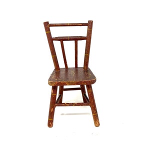 Doll Chair Wooden Furniture Antique / Vintage Miniature Doll Chair / Vintage Doll Chair Miniature Wooden